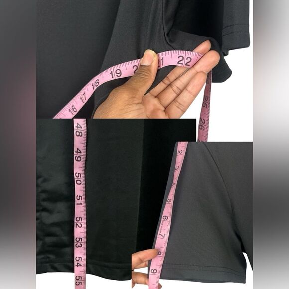 NWT SHEIN SXY Plus Size 2XL Casual Solid Color Black Slim Fit Short Sleeve Dress - Picture 7 of 7